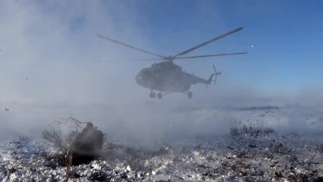 Landing a helicopter on the tundra