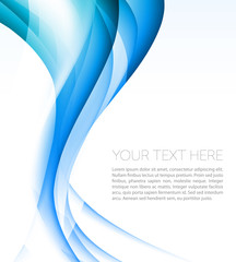 Vector Abstract blue curved lines background. Template brochure design