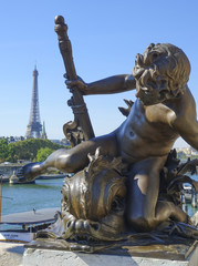 Amazing sculptures on Alexandre III Bridge in Paris - Pont Alexandre III