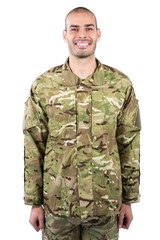 Portrait of smiling soldier standing