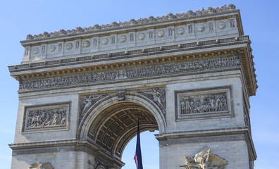 Fototapeta na wymiar Viewing platform on Arc de Triomphe building in Paris