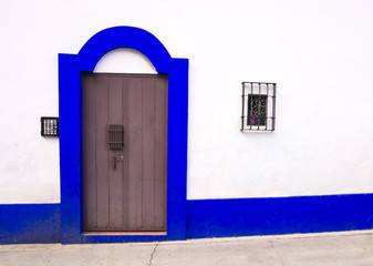 Typical colonial door in San Cristobal de las Casas, Chiapas, Mexico
