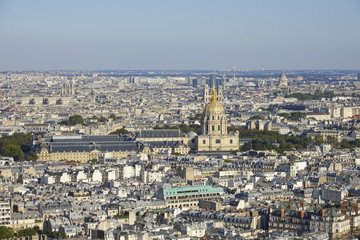 Fototapeta na wymiar The huge city of Paris - aerial view