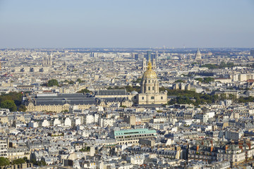 Naklejka premium The huge city of Paris - aerial view