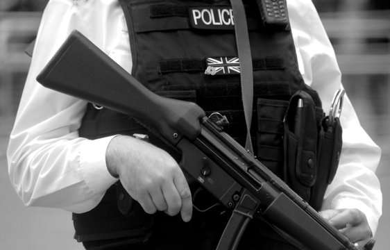 Abstract British Armed Policeman 
