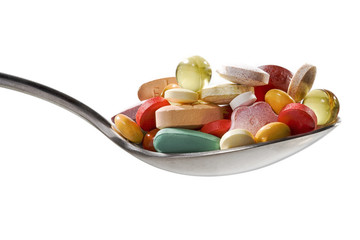 Spoon with several medicines