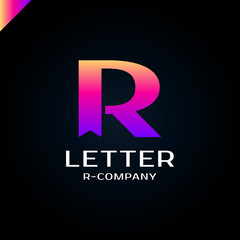 Bookmark Royal logo vector template. Hotel, Kings symbol, Top hotel, Letter R, Premium R brand boutique, Fashion and Lawyer logotype.