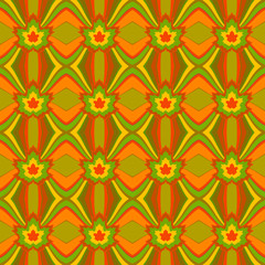 Abstract seamless pattern with maple leaves in autumn colors