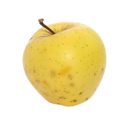 yellow apple isolated on white, with clipping path