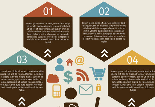 Brown and Blue Digital Business Infographic Template