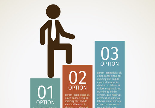 Blue And Brown Businessman Career Steps Infographic Template