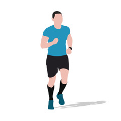 Running man, flat vector illustration