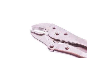 Locking pliers isolated on white background
