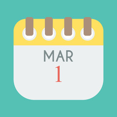 Calendar on white paper note. Illustration