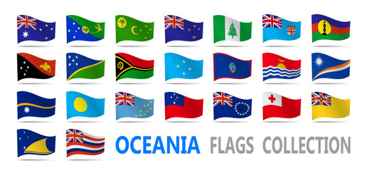 Flags Oceania collection. Vector illustration.