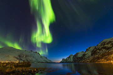 The polar lights in Norway,Tromso ,Ersfjord