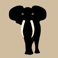 adult elephant vector illustration  black silhouette