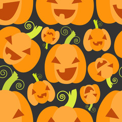 Happy pumpkin Seamless pattern.