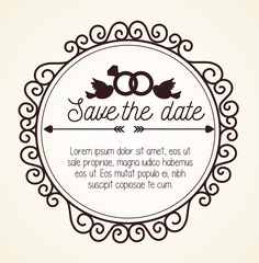 wedding invitation card icon vector illustration design