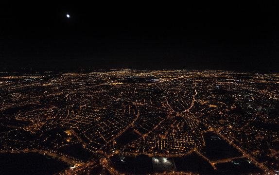Majestic view of Madrid city at night 