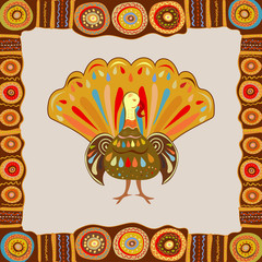 Vector illustration happy Thanksgiving painting hand draw bright