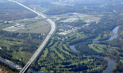 aerial view of the Kitchener Waterloo region in Ontario Canada