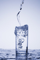 Water droplets, splashes, sprays