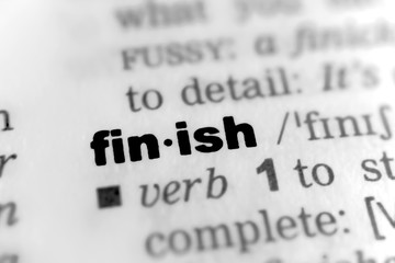 Finish - schwarz-weiß Text