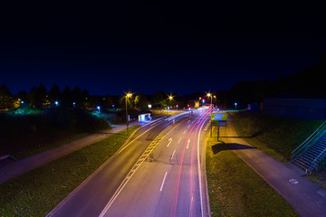 Straße bei Nacht in Dortmund Brackel