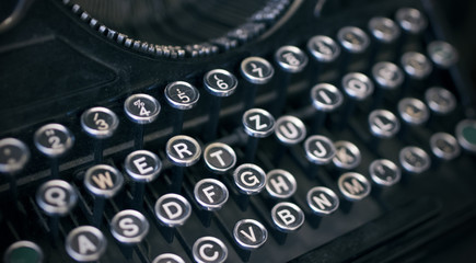 Keys of old typewriter