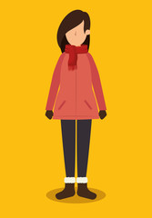avatar person with winter clothes vector illustration design