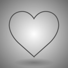 linear heart icon vector illustration on gray background