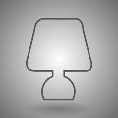 Table lamp line icon. linear lamp icon vector illustration on gray background