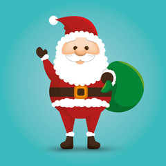 happy merry christmas santa claus character vector illustration design