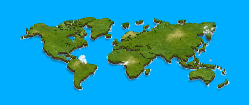 World Map 3D Illustration
