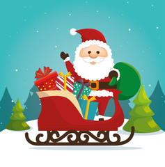 happy merry christmas santa claus character vector illustration design