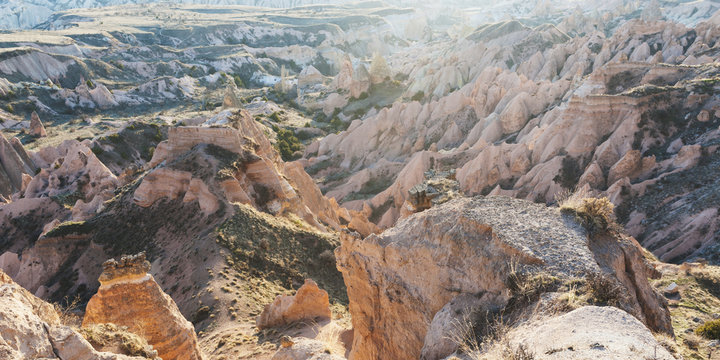 Rugged landscape;Aktepe nevshir turkey
