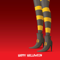 vector witch legs halloween background