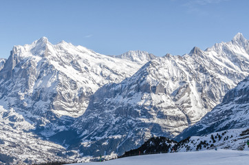 Ski resort Jungfrau. Swiss Alps