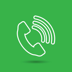 Telephone receiver vector icon - thin line art design