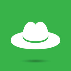 white hat on the green background