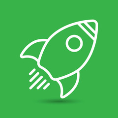 Linear rocket icon - vector illustration