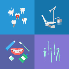 Dental care icons.