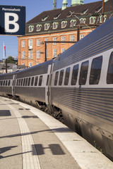 Railway station and high speed commuter train. ( Copenhagen)