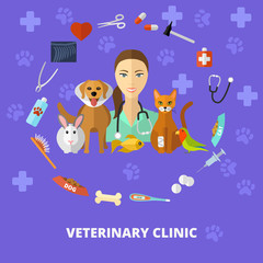 Veterinary icons set.