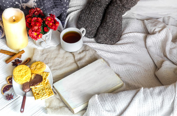 Warm and cozy,the girl in the sweater