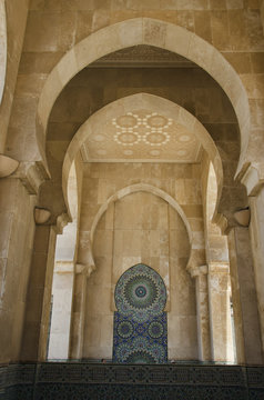 Decorative arches in the hassam ii mosque;Casablanca morocco