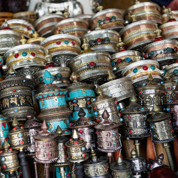 Ornate and colourful traditional chinese items;Lhasa xizang china
