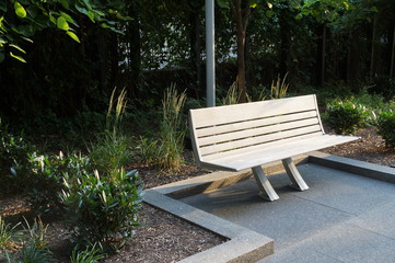 Bench in the Garden in the City