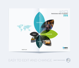 Brochure template layout collection, cover design annual report,